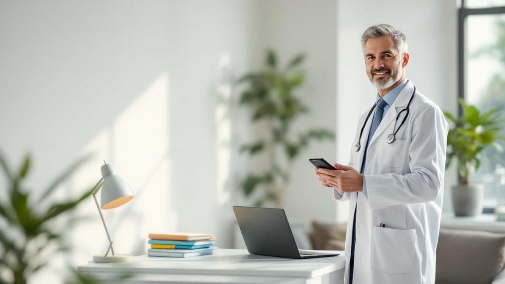 Physician managing their practice with ClinicFlow Suite